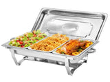 Alston 3LX3 Chafing Dish Set, Premium 410 Stainless Steel Buffet Warmer, Bain Marie Food Server with XFYA-BW-3T