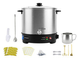 Devanti 16L Wax Melter Candle Making 1500W Melting Pot Furnace Quick Pour Spout Soy Soap WAX-16-16L-SS