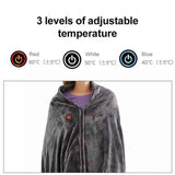 Electric Heated Flannel Blanket - 150x80cm USB-Powered Wearable Heating Shawl V888-ELOSUNG15115