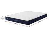 RoomSense Double 26cm Firm Mattress Bundle with Oatmeal Wooden Bed Frame XFKF-1772-OATMEAL-D