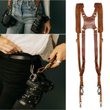 Camera Strap, Camera Straps for Photographers-Leather Dual Camera Strap for Two All styles V1192-AZ-W-14705