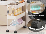 Slim Space Saver Rolling Cart, 4.7-Inch Wide Storage Organizer with Wheels for Bathroom, Laundry V1189-WXFWAL-20260326-02625