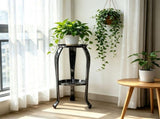 Iron Plant Stand - Heavy Duty 300lb Capacity Flower Pot Holder Indoor/Outdoor Potted Flower Stand V1192-AZ-W-26115