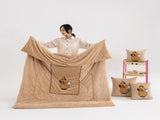 Light Coffee Kapybara - 2-in-1 Foldable Car Pillow Blanket - Cozy 40x40cm Pillow, Unfolds to V888-ELOSUNG33569