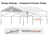 Carport Replacement Canopy, 6 x 3.6 m Potable Garage Tent Top Tarp, UV-Resistant & Waterproof Car V952-CKPB12X20FTBB7CQI001V0