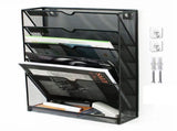 5 Tier Wall File Organizer Vertical Placement Glossy Edges Wall Mount File Holder with Hanging Hole V1294-YM0512-3117220266311