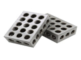 1-2-3 Blocks 23 Holes Within .Tolerances 321 Blocks Set Used for Calibrating Equipment V1366-AZ2-W-07804