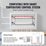 12-Branch Heat Manifold, 1/2" PEX Tubing Manifold, Stainless Steel PEX Manifold for Hydronic V952-DRFSQBXG12HL053KUV0