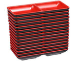 15PCS Dual Dipping Bowls, Melamine Soy Sauce Dishes, Sushi Sauce Dipping Plates, Divided Cups, 2 V1369-AZ3-W-08826