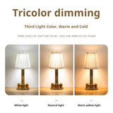 Gold Creative LED Rechargeable Table Lamp 3 Adjustable Light Modes Touch Control USB Charging V888-ELOSUNG13526