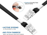 100Pcs Lanyards for Id Badges and 100 Pcs Clear Plastic Horizontal Name Badge ID Card Holders, Flat V1258-DP02-WO-530