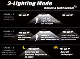 (2-piece set)74 LED solar sensor lights with motion sensors, 3-level brightness mode outdoor wall V1105-YATLD-01