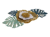 Iron Flower Wall Hanging Blue Modern Beautiful Metal Floral Wall Art Decor for Living Room Bedroom V1294-YM0706-3115230081211