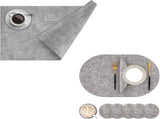 Homaxy Faux Leather Heat Resistant, 11.8" x 17" Retangle Table Mats with Diameter 13 and 3 V1258-DP02-F-139
