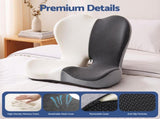 Artiss Ergonomic Seat Cushion with Lumbar for Office Chair, Memory Foam Coccyx and Lumbar LSC-SEATLB-GREY