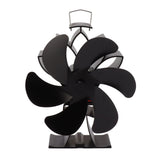 Heat Powered Stove Fan 6 Blade Aluminum Alloy Low Noise Wood Stove Fireplace Fan for Home Log V1294-YM0706-3114230098211
