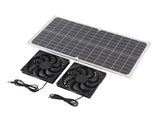 80W Double Solar Exhaust Fan with Monocrystalline Silicon Panel IPX7 Rain Proof High Speed Low Noise V1294-YM0901-3113250069511