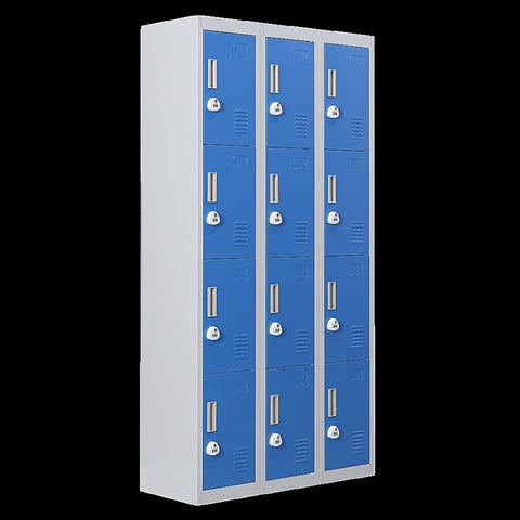 12-Door Locker for Office Gym Shed School Home Storage - 3-Digit Combination Lock V63-838991