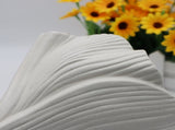 Beige Elegant Off-White Ceramic Vase - Modern Sculptural Flower Holder with Wide Fluted Opening V888-ELOSUNG27748