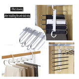 2 Pack Adjustable Multi-Layer 5 in 1 Pants Hanger for Wardrobe and Home Storage V178-29489