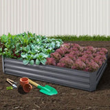 Green Fingers Garden Bed 210x90cm Planter Box Raised Container Galvanised Steel GARDEN-21090-ALUMGR