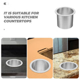 Plated Silver Stainless Steel Counter Built-in Trash Chute Grommet for Kitchen Durability V1366-AZ2-W-21796