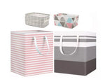 4PCS Fabric Storage Bag 2 Long Handles Easy Grasp Waterproof Coating Foldable Laundry Basket for V1294-YM0703-3117230046411