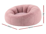 Artiss Bean Bag Chair Cover Soft Faux Fur Beanbag Cover Large Round Stuffed Animal BD-COVER-ROUND-PK