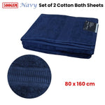 500GSM Set of 2 100% Cotton Bath Sheet Navy 80 x 160 cm V442-ATX-TOWEL-SETOF2SHEET-NAVY-RE