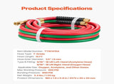 Oxygen Acetylene Hose, 1/4-Inch x 15FT Oxy Acetylene Hose with 9/16"-18 B Fitting, 300PSI T Grade V952-TJYYGHJRGMG1I4T63V0