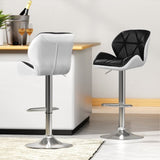 Artiss 4x Bar Stools Gas Lift Padded Leather Black & White BA-K-717A-BK-WHX4