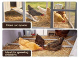 i.Pet Chicken Coop 219cm Rabbit Hutch Poultry Cage Outdoor Enclosure Wood PET-CH-219-LTGR-ABC