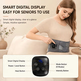 Smart Heated Massage Waist Belt Dual Motor 9-Level Vibration 5-Level Heat Therapy, Detachable V1232-AMQ-YB-001