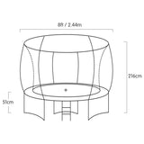 Kahuna Trampoline 8 ft with Roof - Orange TRA-KAH-08-OR-RF