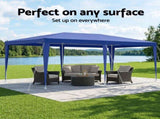 Instahut Gazebo 3x6m Wedding Party Marquee Tent Outdoor Event Camping Canopy Shade Blue GAZEBO-WED-T-FG-3X6-BL
