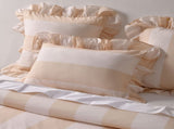 Vintage Design Homewares Candy Ruffle Natural Striped Washed Cotton Quilt Cover SetKing V442-HIN-QUILTCS-CANDYRUFFLE-NATURAL-KI