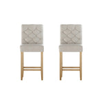 Artiss 2x Bar Stools Linen Upholstered Chairs UPHO-C-BAR-6066-BGAX2