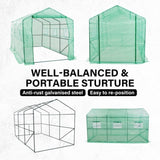 Garden Greenhouse Walk-In Shed 3.5x2x2M PE Apex V274-GN-GH352020T-GN