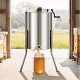 VEVOR Honey Extractor, 4/8 Frame Manual Honey Spinner with Transparent Lid, Stainless Steel V952-SDYMJJPBXG18TBE00001V0