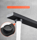 Black Bathroom Faucet Stainless Steel Modern Waterfall Sink Faucet For Home Hotel 2 Hoses V1294-YM0703-3112230013911