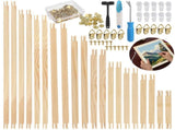 20PCS Wooden Canvas Stretcher Bars with Tacks Remover, 100PCS Thumb Tacks, Storage Box and No-Trace V1192-AZ-W-18412