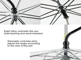 Transparent Dog Umbrella with Leash, Windproof Pet Umbrella with C-Shaped Handle, Adjustable Angle, V1237-ZY-924-350