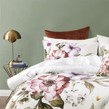 Bianca Minette White Cotton Sateen Quilt Cover Set Queen V442-BCA-QUILTCS-MINETTE-WHITE-QS