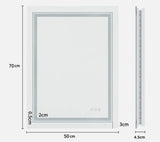 Interior Ave - 50 x 70cm Rectangle Frameless LED Bathroom Mirror V355-IA-RWM-7050