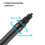 1.5m/ 4.9ft Carbon Fiber Selfie Stick Adjustable Extension Pole with 1/4 Inch Screw Replacement for V1366-AZ2-W-18416