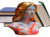 Blazing Maiden Figurine LED Lamp Artistic Resin Sculpture with Crackled Light Effect, Elegant V1107-CS-CYSVBJL