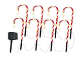 12 Pack Solar Candy Cane 8 Modes Xmas Decorations Ground Stake Outdoor Pathway Candy Cane V1294-YM0901-3119240105111