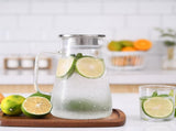 JWDX Glass and Bottleance, 52 Oz Glass Pitcher with Stainless Lid Water Carafe with Handle V1189-LWWAL-20260325-01977