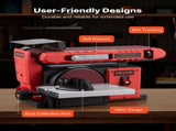 152.4mm Disc Sander & 101.6mm x 914.4mm Belt Sander, 400W Professional Belt Disc Sanders Combo with V952-DPSGJZHYPHBX7MQ9F001V3