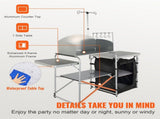 Camping Kitchen Table, Folding Outdoor Cooking Table with Storage Carrying Bag, Aluminum Cook V952-DFBKYDCFHSBDGFR79V0